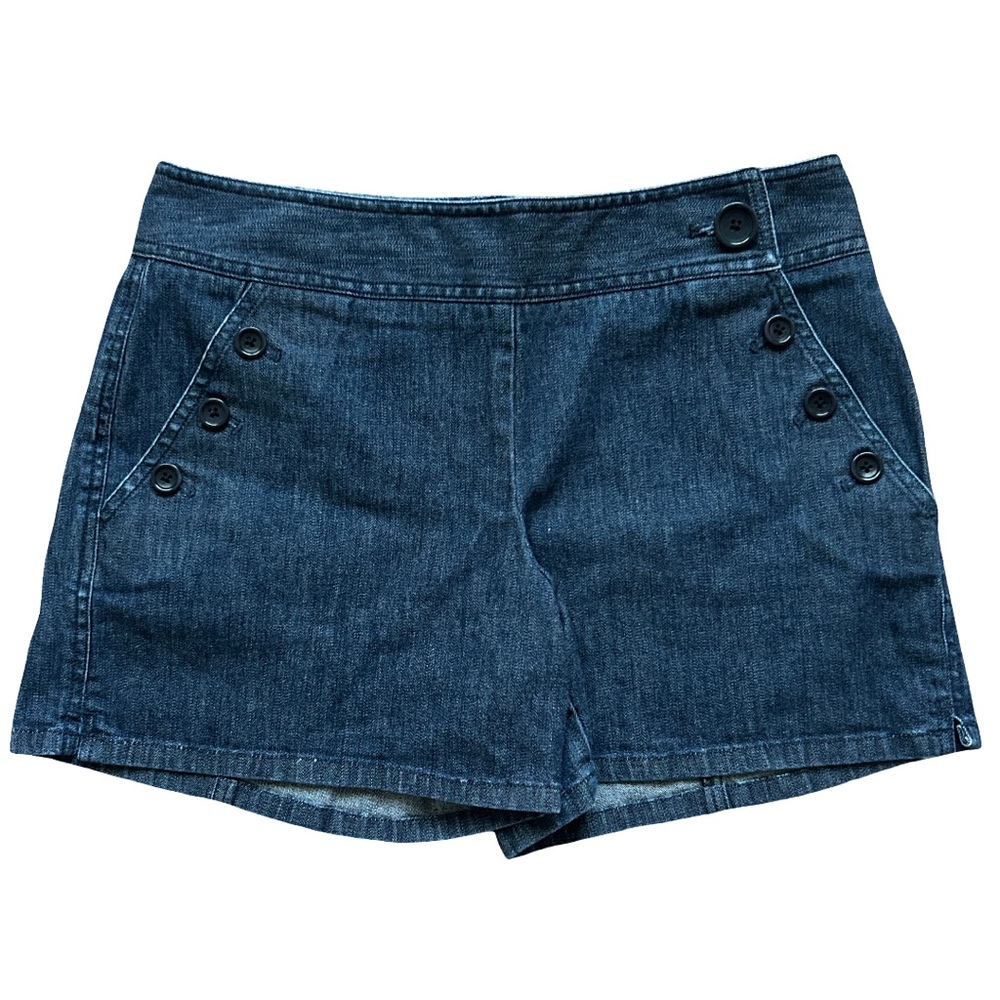 ann taylor blue denim shorts